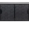 Outlet ZILT Dressoir Derrius Dennenhout, 140cm, kleur zwart
