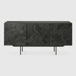 Outlet Ethnicraft Dressoir Graphic Gevernist Teakhout Zwart