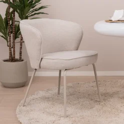 Outlet WOOOD Eetkamerstoel Admit Geweven, kleur Pebble
