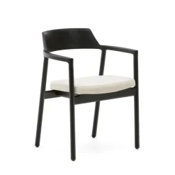Kave Home Eetkamerstoel Alocs Eikenhout en chenille
