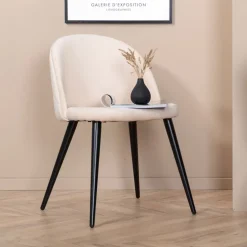 Discount Nohr Eetkamerstoel Amon Velvet, kleur Beige