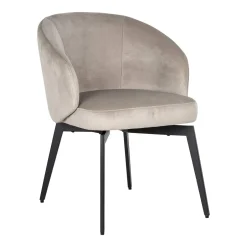 Clearance Richmond Interiors Eetkamerstoel Amphara Velvet, kleur Khaki