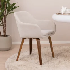 Outlet vtwonen Eetkamerstoel Base Velvet, kleur Zand