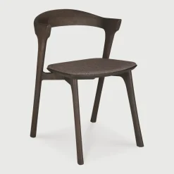 Clearance Ethnicraft Eetkamerstoel Bok Gevernist Eikenhout en Stof, kleur Bruin