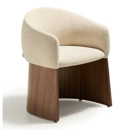 Outlet Kave Home Eetkamerstoel Bosca Chenille en walnoot