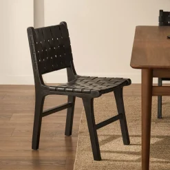 Kave Home Eetkamerstoel Calixta Hout en leder