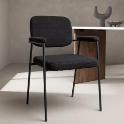 Outlet Nohr Eetkamerstoel Chemere Bouclé, kleur Zwart