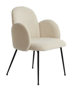Clearance Light & Living Eetkamerstoel Chiba Bouclé, kleur Crème Cru00e8me