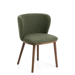 Sale Kave Home Eetkamerstoel Ciselia Grof Chenille en Walnoot