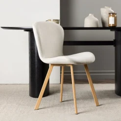 New Nohr Eetkamerstoel Corion Linnen, kleur /Naturel Beige