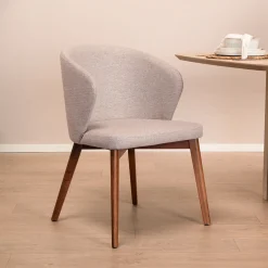 New Kave Home Eetkamerstoel Darice Walnoot onderstel
