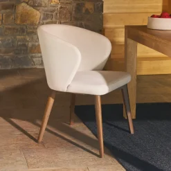 New Kave Home Eetkamerstoel Darice Walnoot onderstel