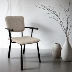 Clearance Brix Eetkamerstoel Finn kleur Beige/Zwart Beige / Zwart