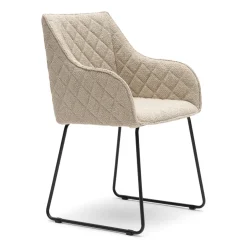 Best Rivièra Maison Eetkamerstoel Frisco Drive Bouclé, kleur Natural grey