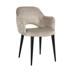Outlet Richmond Interiors Eetkamerstoel Giovanna Velvet en stof, kleur Khaki