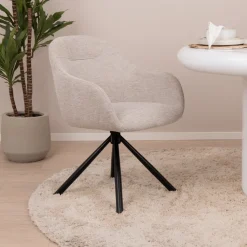 Best WOOOD Eetkamerstoel Grant-Jaki Chenille, kleur Zand