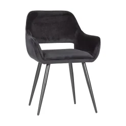 Hot WOOOD Eetkamerstoel Jelle Velvet Zwart