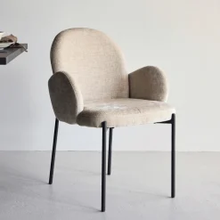 Discount Nohr Eetkamerstoel Katisha Linnenlook, kleur Beige
