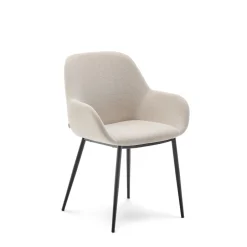New Kave Home Eetkamerstoel Konna kleur Beige Zwart