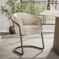 Online LifestyleFurn Eetkamerstoel Lannie Alura stof, kleur Zand