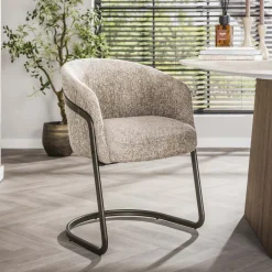 LifestyleFurn Eetkamerstoel Lannie Geweven stof, kleur Zand