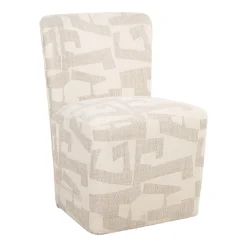 Online Richmond Interiors Eetkamerstoel Lorain Met wieltjes, Graffic stof, kleur Beige