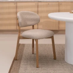 Clearance Eleonora Eetkamerstoel Mikky Eikenhout en stof