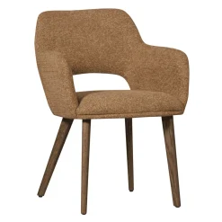 New WOOOD Eetkamerstoel Murat Naturel onderstel, Chenille