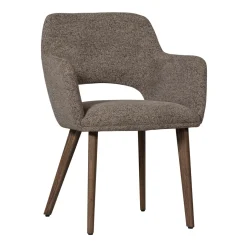 New WOOOD Eetkamerstoel Murat Naturel onderstel, Chenille