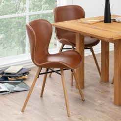 New Bendt Eetkamerstoel Olle PU, kleur Cognac