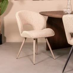Hot LABEL51 Eetkamerstoel Sakura Bouclé, /Taupe Naturel