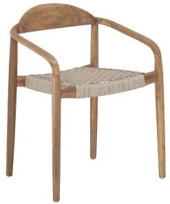 Clearance MUST Living Eetkamerstoel Santiago Teakhout en touw