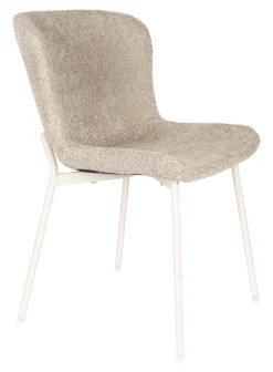 Outlet ZILT Eetkamerstoel Sharyl Chenille, kleur Beige