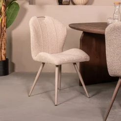 New LABEL51 Eetkamerstoel Silly Bouclé, kleur /Taupe Naturel