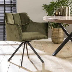 Online LifestyleFurn Eetkamerstoel Thandie Velvet, Draaibaar