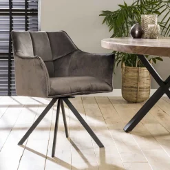 Online LifestyleFurn Eetkamerstoel Thandie Velvet, Draaibaar