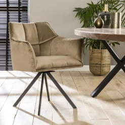 Online LifestyleFurn Eetkamerstoel Thandie Velvet, Draaibaar