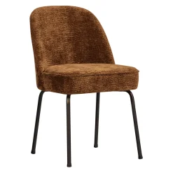 Hot WOOOD Eetkamerstoel Vogue Chenille, kleur Midden Bruin