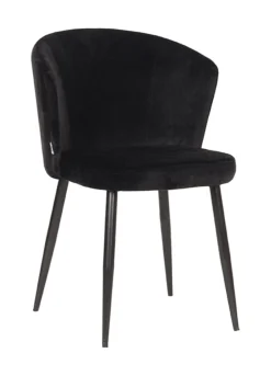 New LABEL51 Eetkamerstoel Wave Velvet, kleur Zwart