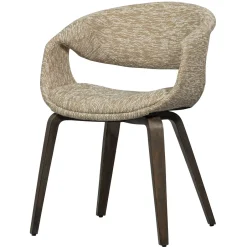 Clearance WOOOD Eetkamerstoel Yossi Bruin houten onderstel, Geweven stof