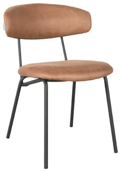 Discount LABEL51 Eetkamerstoel Zack Micro Suede Cognac