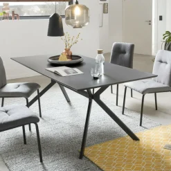 Clearance Artistiq Living Eettafel Alfonso 180 x 90cm, kleur Zwart