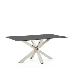 Kave Home Eettafel Argo Glas, 160 x 90cm, kleur Zwart