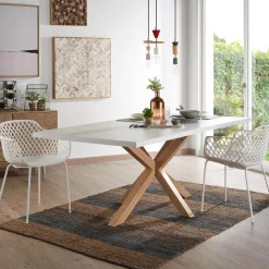 Outlet Kave Home Eettafel Argo kleur Eiken/ Wit