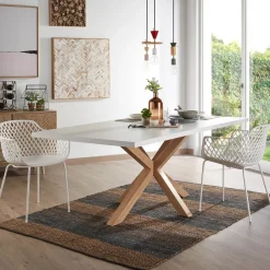 Outlet Kave Home Eettafel Argo kleur Eiken/ Wit