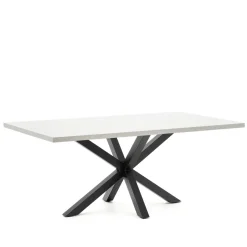 Discount Kave Home Eettafel Argo Melamine, kleur /Zwart Wit