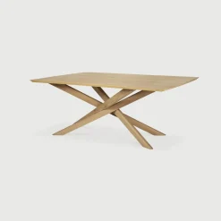 New Ethnicraft Eettafel Mikado Geolied Eikenhout, kleur Naturel