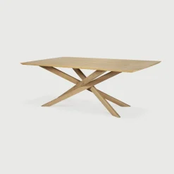 New Ethnicraft Eettafel Mikado Geolied Eikenhout, kleur Naturel
