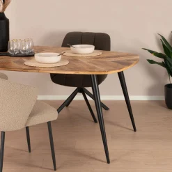 Sale Sohome Eettafel Naomi Deens ovaal, Mangohout, kleur Naturel