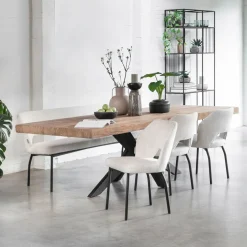 New DTP Home Eettafel Newton Teakhout Bruin, Zwart
